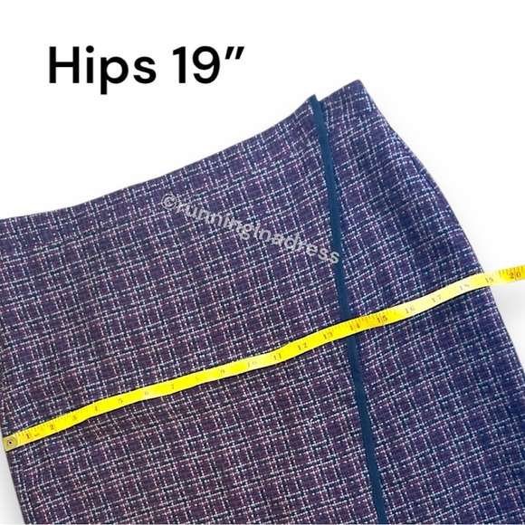 Loft Asymmetrical Tweed Skirt With Zipper Front Detail In Red & Black Size 4 - Picture 9 of 10